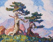 sandzén, Sven Birger Sandzen, "Timberline Hills, Longs Peak Colorado", oil, 1929 painting for sale