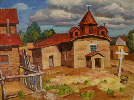 Paul Kauvar Smith, "Church in New Mexico", oil, c. 1935