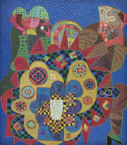 Edward Marecak Games Anyone? #2 oil painting Denver colorado abstract art mid-century modern