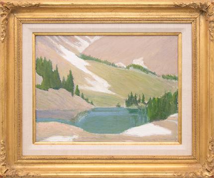 Albert Stokes Bancroft, "Mountain Lake in Spring (Colorado)", oil, for sale purchase consign auction denver Colorado art gallery museum