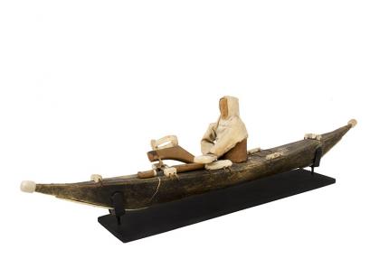 miniature kayak, inuit, eskimo, circa 1920, alaska, native american, model canoe, implement, early 20th century