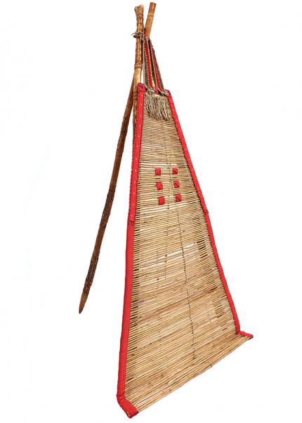 Tepee Backrest, tipi, Blackfeet, 1880, willow, trade cloth, back rest, plains, plains indian, red, stroud, Native American, American Indian, 19th century, Fine art, art, for sale, buy, purchase, Denver, Colorado, gallery, historic, antique, vintage, artwork, original, authentic, north American indian 