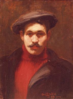 Carl Eric Olaf Lindin, "Untitled (Self Portrait)", oil on canvas, 1899
