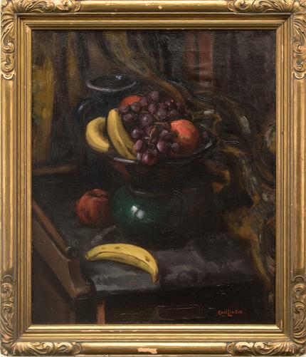 Carl Eric Olaf Lindin, "Still Life (with Bananas)", oil, c. 1925 for sale purchase consign auction denver Colorado art gallery museum